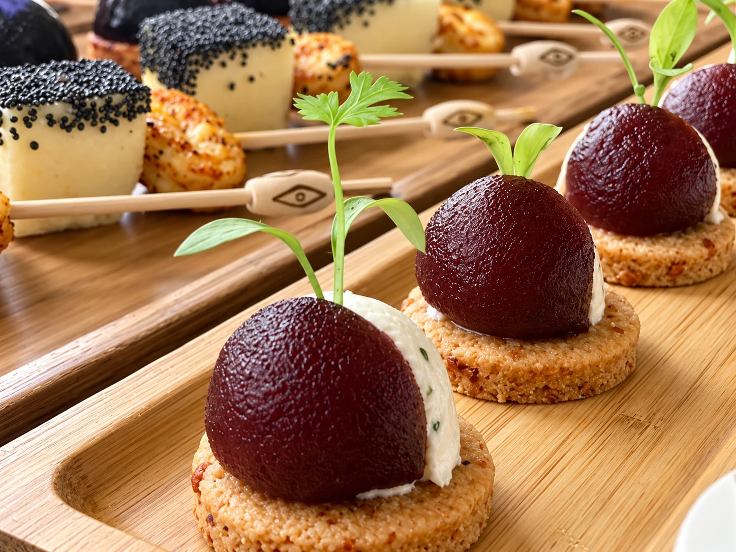 Canapes betterave et fromage frais